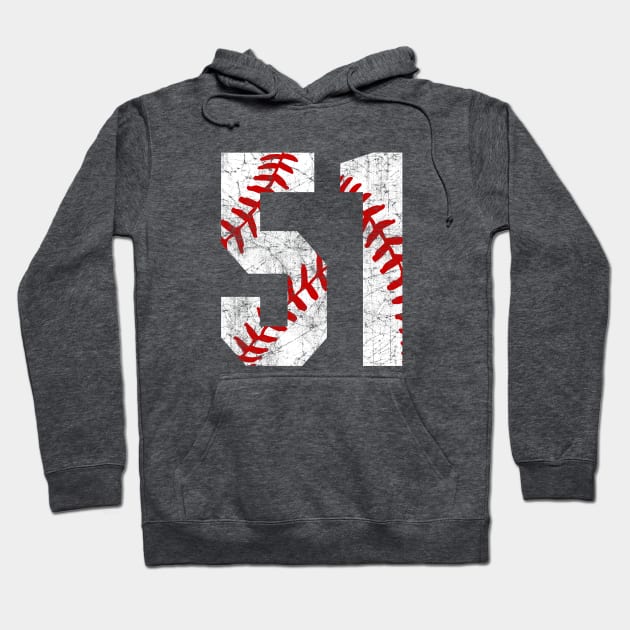 Vintage #51 Baseball Laces Baseball Mom Jersey Love Baseball Hoodie by TeeCreations